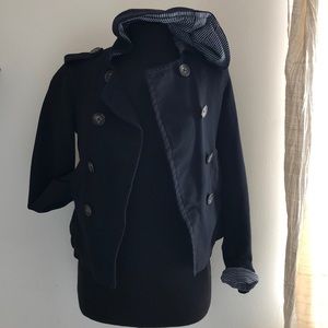 Splendid  black cropped pea coat